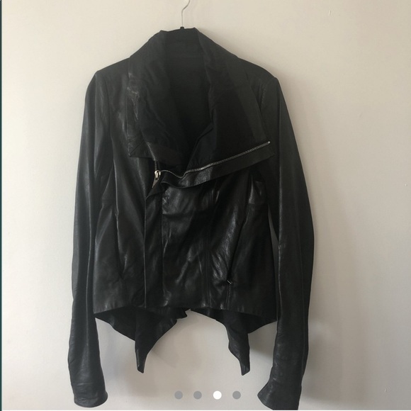 Rick Owens Naska Lambskin Leather Jacket - Picture 3 of 4